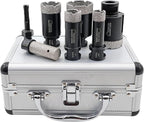 SHDIATOOL 7-Piece Diamond Hole Saw Kit for Porcelain Tile Ceramic Marble Brick Vacuum Brazed Core Drill Bits Set(A85458K2)