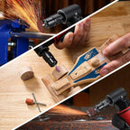 WORKPRO Air Angle Die Grinder, 1/4-Inch Pneumatic Right Angle Die Grinder, 20000RPM, Air-Powered 90 Degree for Grinding, Cutting, Polishing, Welding Repair, Deburring, 1/4" & 1/8" Collets Included
