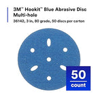 3m 3M-36142 Hookit Blue Abrasive Disc Multi-hole, 3 80 Grade