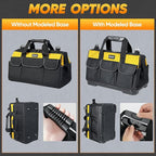 TICONN Heavy Duty Tool Bag with Multi-Pockets, Portable Tool Box Organizer Storage Bag, with Adjustable Shoulder Strap and Ergonomic Handle (Yellow, 14" Molded Base)