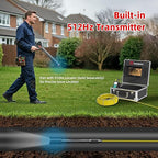 Sanyipace Sewer Camera 100FT/30M with 512Hz Transmitter, Drain Camera Pipe Inspection Camera with Self-Leveling, Clear Meter Marks, IP68 Waterproof, 9" HD Color Screen, Video Record up to 128GB