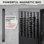 1/2-Inch Drive Magnetic Socket Organizer, Heavy Duty Aluminum Socket Rail Organizer, 360° Swivel Clips Socket Holder Kit for Tool Box, 1/2-Inch Socket Holder x 12 Clips (Black)
