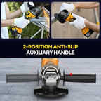 Brushless Cordless Angle Grinder, 21V Angle Grinder Toolbox Kit, with 2x4.0Ah lithium batteries and charger, yellow 4-1/2 inch grinder, suitable for cutting, grinding, polishing