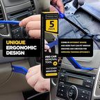 Auto Trim Removal Tool Kit - 5 Piece Set for Dash, Door Panel, Clip Remover - Scratch-Resist Nylon Pry Tools for Interior Car Trims Work - Panel Prying Tools Included - Blue