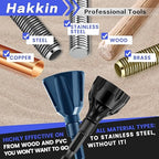 4Pcs Deburring External Chamfer Tool with Tungsten Carbide Blade, Hakkin Bolt Deburring Chamfering Drill Bit Remove Burr Tools, All Thread Deburring Tool with Hex Shank - Fits 1/8" to 1" (3-25mm)
