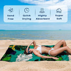 2 Pack Microfiber Beach Towel Oversized 71"x32" Sand Free Quick Dry Absorbent Lightweight Thin , Compact Towels for Travel Swimming Pool Yoga Gym Camping Beach Accessories Vacation Essentials Gift