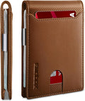 RUNBOX Slim Wallets for Men - Leather Money Clip Mens Wallet - RFID Blocking Front Pocket Bifold Wallet - Thin Credit Card Holder with Gift Box