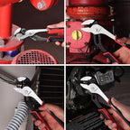 ARROW 3-Piece Groove Joint Pliers, 8", 10" & 12" Adjustable Water Pump Pliers with TPR Handle, High Carbon Steel Tongue and Groove Plier for Plumbing, Automotive and Household Repairs