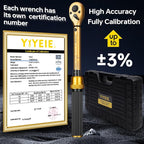3/8-Inch Drive Torque Wrench Set, 10-45 FT.LB (13.6-61Nm), Magnetic Spark Plug Socket Set, 12-Point Sockets 14mm & 16mm, Spark Plug Gap Tool, ±3% Accuracy, 72-Tooth Torque Wrench for Motor, Car Repair