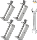 4 Pcs 304 Heavy Duty Stainless Steel C Clamps Tiger Clamp Woodworking Clamp,Features Stable Wide Jaws and Protective Pads (100MM)