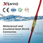 300PCS Heat Shrink Butt Connectors Kit - Xenvio Multi-Size Tinned Red Copper Marine Grade Electrical Wire Connectors – Waterproof Insulated Butt Splice for Cable, Cars, Boats & Wiring
