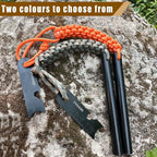 VVAAGG Flint and Steel Fire Starter Kit Survivor, 3/8" 1/2 inch Ferro Rods and Magnesium Rods with Paracord Handle