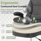 500LBS Drafting Chair, High Back Safer Standing Desk Chair, Executive Tall Office Chair with Flip-up Armrests, Upholstered Fabric Task Chair, Ergonomic Seat with Adjustable Height&Foot Ring, Black