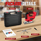 Cordless Jigsaw for Milwaukee 18V Batteries, Brushless Jig Saw Tool with 3 Position Orbital Settings, Adjustable Bevel Cuts (0-45°), Tool-Free Blade Change, LED Light(Tool Only)