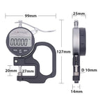 Digital Thickness Gauge, DTNR-0055 0-0.4 inch/10mm, 0.00005"/0.001mm Resolution