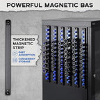 3/8-Inch Drive Magnetic Socket Organizer, Heavy Duty Aluminum Socket Rail Organizer, 360° Swivel Clips Socket Holder Kit for Tool Box, 3/8-Inch Socket Holder x 14 Clips (Blue)