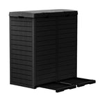 Vixzen 68Gallon Outdoor Trash Can with Lid,Waterproof Resin Waste Bin,Lightweight,Large Sturdy Garbage Bin for Patio,Kitchen,Backyard,Black