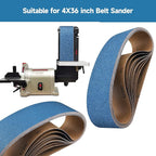 10-Piece 4 x 36 Inch Zirconia Sanding Belts 40-400 Grit, Heavy Duty Long-lasting Sanding Bands for Belt Sander, Rust Paint Removal, Wood Metal Grinding and Finishing