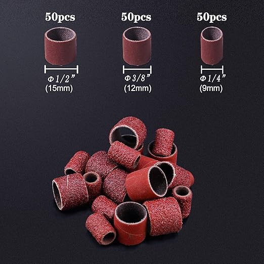 165pcs Rotary Tool Sanding Drums 400 grit,Sanding Drum Sander Bits Bands for Drill Accessories