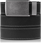 SlideBelts Full Grain Leather Belt with Contrast Stitching - Custom Fit for Adult Men, Golfers