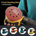 100 PCS 5 Inch Sanding Discs 400 Grit Hook and Loop Adhesive Round Sandpaper for Random Orbital Sander