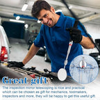 Telescoping Inspection Mirror 360 Rotation Inspection Mirrors Circular Extendable Mirror with Extended Handle Checking Observation Tool for Technicians Mechanics Inspectors