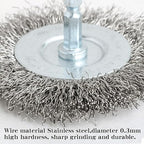 10pcs 3 Inch Stainless Steel Wire Wheel Brushes Kit for Drill with 1/4-Inch Hex Shank,Wire Wheels for Power-Operated Grinders (10)