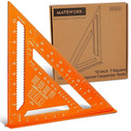 Carpenter Square 12 Inch, Rafter Square for Angle Drawing Measuring Ruler, Framing Square Tool Aluminum for Woodworking, Carpentry
