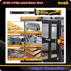 File Set, File & Saw Set. metal file,metal files tools for steel,Professional Steel File Triangle/Flat/Half-Round/Round Files for MetalWoodPlastic,Woodworking, Blade Quick Change Mechanism