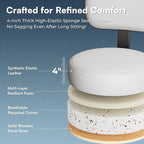 SUPERJARE Drafting Chair with Back, Adjustable Foot Rest Rolling Stool, Multi-Purpose Office Desk Chair, Thick Seat Cushion for Home Bar Kitchen Shop - White