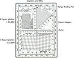 GPS Plotting Protractor for Military map Marking, Angle Measurements and GPS Accurate map Plotting for Outdoor Navigation, Hiking, Orienteering and Survival.