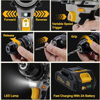 20V Brushless Drill Set, Cordless Power Drill with 2.0Ah Battery,119 PCS Combo Tool Kit for Men, 10mm 3/8" Keyless Chuck, 21+1 Torque Setting Power Tool Set for DIY Garden House Office Repair