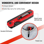 WORKPRO 2-in-1 Folding Knife/Utility Knife, Quick-Change Box Cutter with Belt Clip, Liner Lock, and G10 Handle, Extra 10 SK5 Blades Included, Red