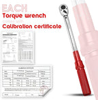 1/2-Inch Drive Click Torque Wrench, Torque Wrench 1/2 Drive 10-160FT.LB/13.6-217N.M with a XIPE Storage Tray, Red