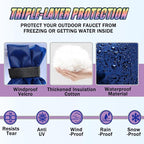 Outdoor Faucet Cover for Winter - Pro 7.1" W x 9.8" H - 4 Pack Outdoor Water Faucet Cover Socks for Winter Freeze Protection Pipe Insulation Reusable Waterproof Insulated Spigot backflow Cover - Blue