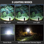 Rechargeable Flashlights High Lumens, 4 Pack 99,000 Lumens Led Flashlights with 5000ɱAh Βattery, Waterproof Powerful Flash Light Multifunctional Flashlights for Home Camping Hiking