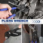 WORKPRO Pliers Wrench Set, 7 & 10-Inch CR-V Construction Wrench Pliers, Adjustable Parallel Smooth Jaw Pliers, Black Finish, Groove Lock Mechanism
