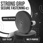 TNP Hook and Loop Tape Strap Cable Ties Fastener (Black) (15 Feet) - Sticky Self Adhesive Nylon Fabric Roll Wrap 0.75" Wide 5 Yards Reusable for Cutting Custom Length Cord Wire Fastening