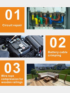AMZCNC Hydraulic Cable Lug Crimper 8 US TON 12 AWG to 00 (2/0) Electrical Terminal Cable Wire Tool Kit with 9 Die (Crimping Tool and Copper wire scissors)