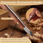 Marking Knife Woodworking Heavy Duty Scribing Gauge Knife Leather Sheath Carbon Steel Double Beveled Blade Striking Knife Wooden Handle Scribe Carving Tool Fathers Day Mens Woodworking Birthday Gift