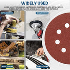 5 Inch 8 Hole Sanding Discs, 150 PCS 80 Grit Hook and Loop Sandpaper, Round Aluminum Oxide Sand Paper Discs for Random Orbital Sander