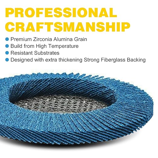 Flap Discs 4 1/2 for Angle Grinder, 12 Pcs Flap Discs 40/60/80/120 Grit, 4.5" x 7/8" High Density Zirconia Type 27 Flap Sanding Disc for Grinding, Rust Removal, Sanding and Finishing -12 Packs