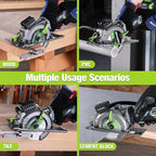 WORKPRO 20V Cordless Mini Circular Saw, 4-1/2" Compact Wireless Circular Saw 4.0Ah Battery, Fast Charger, 3 Blades, 4500RPM, Laser Guide, Max Cutting Depth 1-11/16"(90°), 1-1/8"(45°)