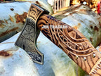 Custom Gift Forged Carbon Steel Viking Axe, Viking Bearded Deocrative Throwing Axe 22 inch 3738