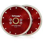 GoYonder Super Thin 7" Diamond Saw Blade for Cutting Porcelain Tiles, Granite - 180mm Angle Grinder Blade (7in (180mm)-Red 2PCS)