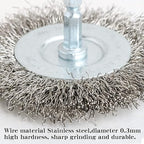 4pcs 3 Inch Stainless Steel Wire Wheel Brushes Kit for Drill with 1/4-Inch Hex Shank (4)