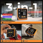 Laser Measuring Tool, 262ft Laser Measure with Digital Angle Finder & Level, Rechargeable Laser Measurement Tool with 2.4'' Color Backlit Display, 6 Units Ft/in/M, Length/Area/Volume/Pythagorean Mode