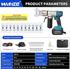 Electric Hydraulic Cable Lug Crimping Tool Hydraulic Electrical Terminal Cable Lug Wire Crimper Rechargeable Crimping Tool Kits with 11 Dies, 8 AWG to 500 MCM