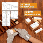 Wood Carving Kit, 24Pcs Wood Carving Tools with PU Storage Bag, Wood Whittling Knife Kit with 4pcs Templates & 6pcs Basswood Blocks for DIY Beginners
