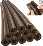 Amylove 12 Pcs 3.3 Feet Foam Pipe Insulation Foam Tube Insulating Water Pipe Pool Swim Noodles Heat Preservation Pipe Covers for Tubing Outdoor Freeze Protection (Brown,3/4 Inch)